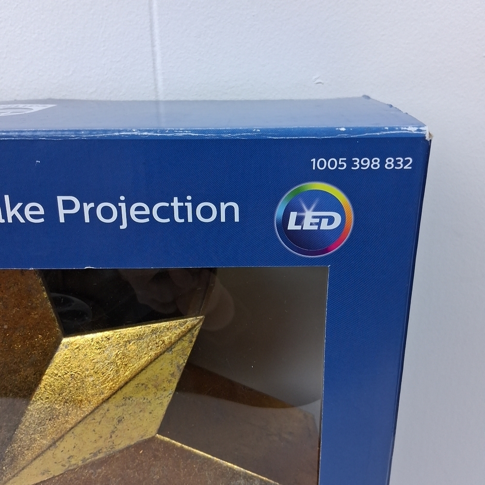 Philips LED Star & Snowflake Projection Light Tree Topper in Gold - Picture 3 of 8